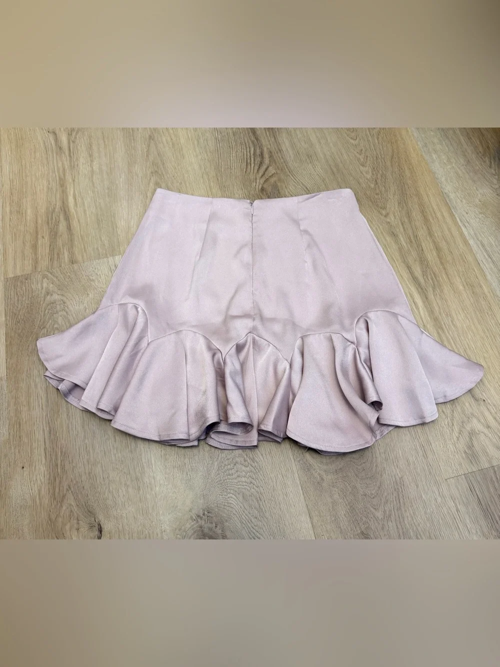 Saints + Secrets High-Waist Pink Ruffle Hem Mini Skirt